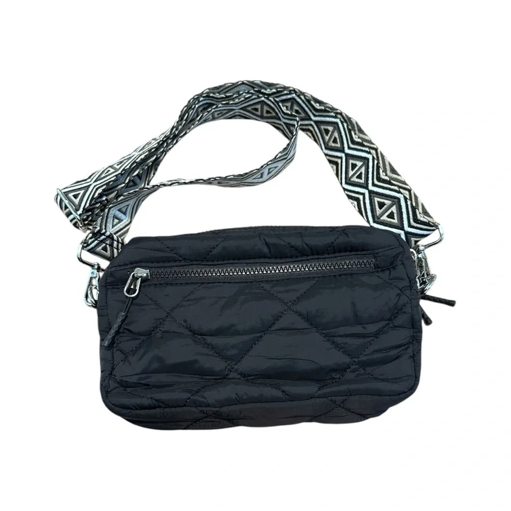 Telena | Quilted Crossbody Shoulder Puffer Lightweight Black Bag | NWOT NEW